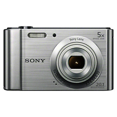 Sony CyberShot DSC-W800 Compact Camera, HD 720p, 20.1MP, 5x Optical Zoom, 2.7  LCD Screen Silver